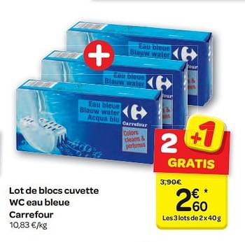 Carrefour Blocs WC Eau Bleue 2 x 40 g