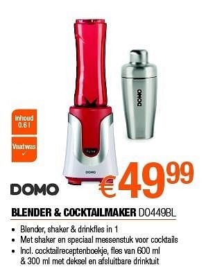Promotions Domo blender + cocktailmaker do449bl - Domo - Valide de 01/06/2015 à 30/06/2015 chez Expert