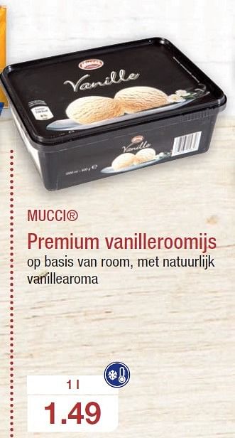 Promoties Mucci premium vanilleroomijs - Mucci - Geldig van 03/06/2015 tot 09/06/2015 bij Aldi