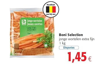Promoties Boni selection jonge wortelen extra fijn - Boni - Geldig van 03/06/2015 tot 16/06/2015 bij Colruyt