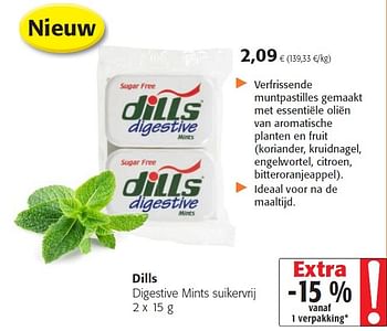 Promoties Dills digestive mints suikervrij - Huismerk - Colruyt - Geldig van 03/06/2015 tot 16/06/2015 bij Colruyt