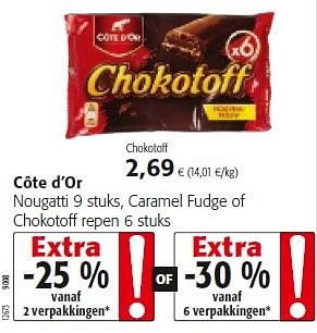 Promoties Côte d`or nougatti, caramel fudge of chokotoff repen - Cote D'Or - Geldig van 03/06/2015 tot 16/06/2015 bij Colruyt