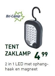 Promoties Tent zaklamp - Bo-Camp - Geldig van 08/06/2015 tot 12/07/2015 bij Unikamp