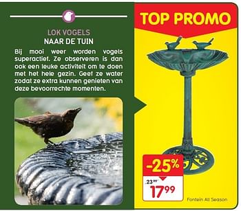 Promoties Fontein all season - Huismerk - Tom & Co - Geldig van 04/06/2015 tot 17/06/2015 bij Tom&Co