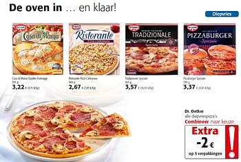 Promoties Dr. oetker  alle diepvriespizza’s - Dr. Oetker - Geldig van 03/06/2015 tot 16/06/2015 bij Colruyt