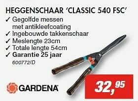 Promoties Gardena heggenschaar classic 540 fsc - Gardena - Geldig van 28/05/2015 tot 28/06/2015 bij HandyHome