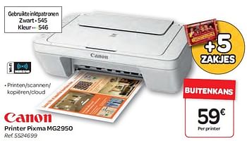 Promoties Canon printer pixma mg2950 - Canon - Geldig van 03/06/2015 tot 16/06/2015 bij Carrefour