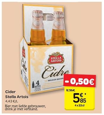 Promoties Cider stella artois - Stella Artois - Geldig van 03/06/2015 tot 16/06/2015 bij Carrefour