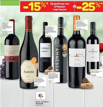 Promoties Spanje - los molinos - tempranillo - Rode wijnen - Geldig van 03/06/2015 tot 16/06/2015 bij Carrefour