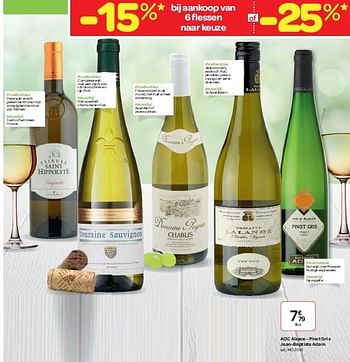 Promoties Aoc alsace - pinot gris jean-baptiste adam - Witte wijnen - Geldig van 03/06/2015 tot 16/06/2015 bij Carrefour