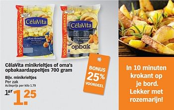 Promoties Cêlavita minikrieltjes of oma`s opbakaardappeltjes - CelaVita - Geldig van 08/06/2015 tot 14/06/2015 bij Albert Heijn