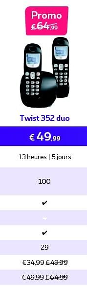 Promotions Twist 352 duo - Huismerk - Proximus - Valide de 01/06/2015 à 30/06/2015 chez Proximus