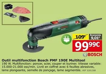 Promotions Outil multifonction bosch pmf 190e multitool - Bosch - Valide de 03/06/2015 à 22/06/2015 chez BricoPlanit