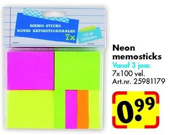 Promoties Neon memosticks - Huismerk - Bart Smit - Geldig van 22/06/2015 tot 27/09/2015 bij Bart Smit