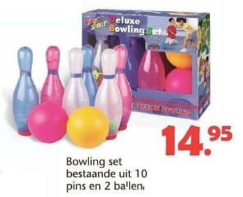 Promoties Bowling set bestaande uit 10 pins en 2 ballen - Kingsport - Geldig van 08/06/2015 tot 12/07/2015 bij Unikamp