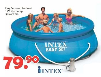 Promoties Easy set zwembad met 12v filterpomp - Intex - Geldig van 08/06/2015 tot 12/07/2015 bij Unikamp