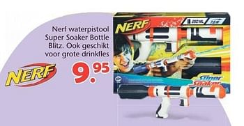 Promoties Nerf waterpistool super soaker bottle blitz - Hasbro - Geldig van 08/06/2015 tot 12/07/2015 bij Unikamp