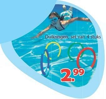 Promoties Duikringen, set vann 4 stuks - Huismerk - Unikamp - Geldig van 08/06/2015 tot 12/07/2015 bij Unikamp