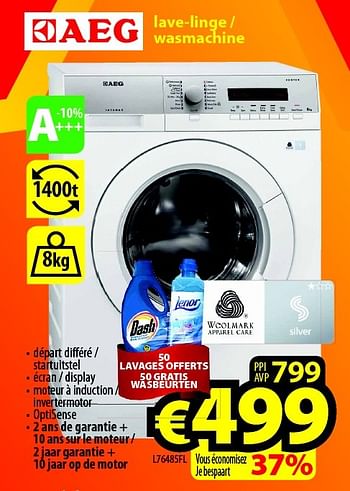 Promoties Aeg lave-linge - wasmachine l76485fl - AEG - Geldig van 01/07/2015 tot 31/07/2015 bij ElectroStock