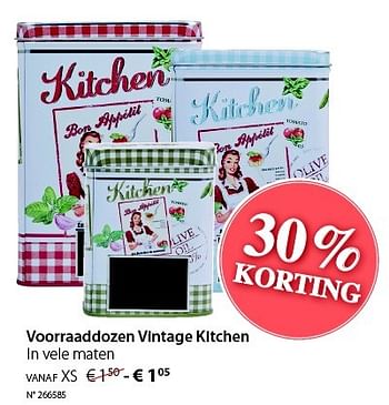 Promoties Voorraaddozen vintage kitchen - Huismerk - Unikamp - Geldig van 29/06/2015 tot 02/08/2015 bij Unikamp