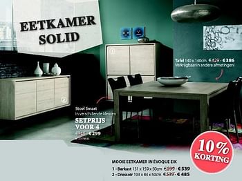 Promotions Eetkamer solid - Produit maison - Unikamp - Valide de 29/06/2015 à 02/08/2015 chez Unikamp
