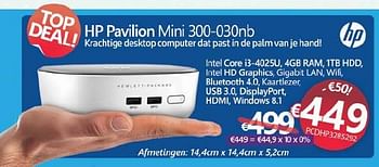 Promoties Hp pavilion mini 300-030nb - HP - Geldig van 09/07/2015 tot 28/08/2015 bij Compudeals