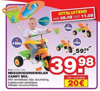 Promotions Meegroeidriewieler candy mix - Smartrike - Valide de 27/07/2015 à 06/09/2015 chez Maxi Toys