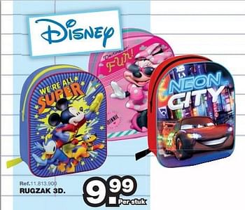 Promotions Rugzak 3d - Disney - Valide de 27/07/2015 à 06/09/2015 chez Maxi Toys