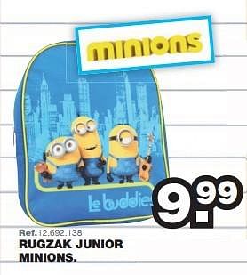 Promoties Rugzak junior minions - Minions - Geldig van 27/07/2015 tot 06/09/2015 bij Maxi Toys