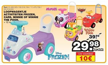 Promoties Loopwagentje activiteiten frozen, cars, minnie of winnie the pooh - Disney  Frozen - Geldig van 27/07/2015 tot 06/09/2015 bij Maxi Toys