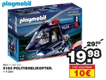Promoties Politiehelikopter. - Playmobil - Geldig van 27/07/2015 tot 06/09/2015 bij Maxi Toys