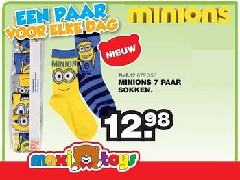 Promoties Minions 7 paar sokken - Minions - Geldig van 27/07/2015 tot 06/09/2015 bij Maxi Toys