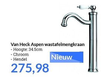 Promoties Van heck aspen wastafelmengkraan - Van Heck - Geldig van 01/08/2015 tot 31/08/2015 bij Sanitairwinkel
