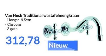 Promoties Van heck traditional wastafelmengkraan - Van Heck - Geldig van 01/08/2015 tot 31/08/2015 bij Sanitairwinkel