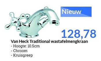 Promoties Van heck traditional wastafelmengkraan - Van Heck - Geldig van 01/08/2015 tot 31/08/2015 bij Sanitairwinkel