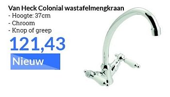 Promoties Van heck colonial wastafelmengkraan - Van Heck - Geldig van 01/08/2015 tot 31/08/2015 bij Sanitairwinkel