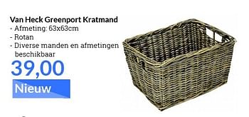Promoties Van heck greenport kratmand - Van Heck - Geldig van 01/08/2015 tot 31/08/2015 bij Sanitairwinkel