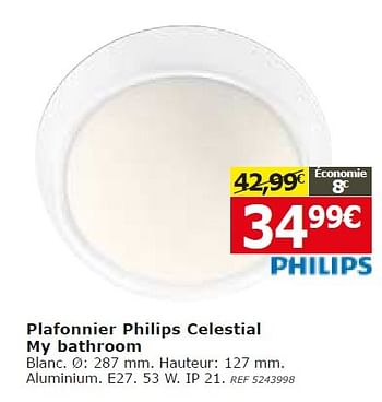 Promotions Plafonnier philips celestial my bathroom - Celestial - Valide de 29/07/2015 à 10/08/2015 chez BricoPlanit