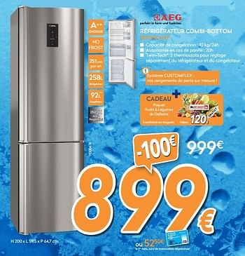 Promotions Aeg réfrigérateur combi-bottom s83920cmxf - AEG - Valide de 02/08/2015 à 23/08/2015 chez Krefel