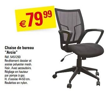 Promotions Chaise de bureau arcio - Produit maison - Brico - Valide de 12/08/2015 à 24/08/2015 chez Brico