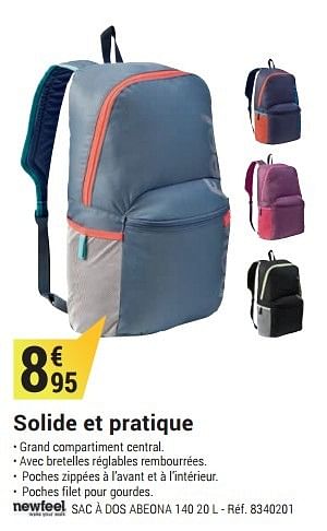 Sac à outlet dos newfeel abeona