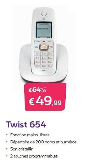 Promotions Twist 654 - Huismerk - Proximus - Valide de 17/08/2015 à 30/09/2015 chez Proximus