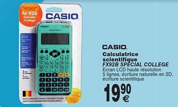 Promo Casio calculatrice scientifique fx- 92 collège chez Cora