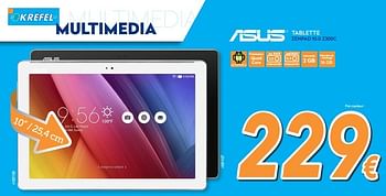 Promotions Asus tablette zenpad 10.0 z300c - Asus - Valide de 24/08/2015 à 26/09/2015 chez Krefel