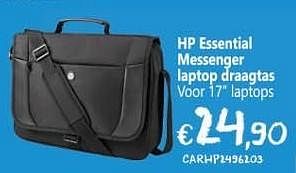 Promoties Hp essential messenger laptop draagtas - HP - Geldig van 24/08/2015 tot 30/09/2015 bij Compudeals