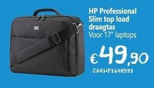 Promoties Hp professional slim top load draagtas - HP - Geldig van 24/08/2015 tot 30/09/2015 bij Compudeals