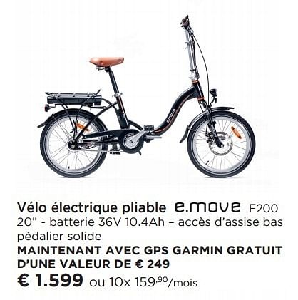 e.move V lo lectrique pliable e.move f200 En promotion chez