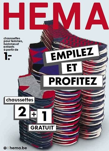 Promotions Chaussettes pour femmes, hommes et enfants à partir de - Produit maison - Hema - Valide de 26/08/2015 à 08/09/2015 chez Hema