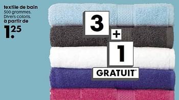 Promotions Textile de bain - Produit maison - Hema - Valide de 26/08/2015 à 08/09/2015 chez Hema