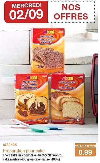 Albona Preparation Pour Cake En Promotion Chez Aldi